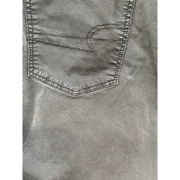 American Eagle 8 Short Jean Jogger Gray Washed Zipper Button Tie &  4 Pockets (D - Picture 5 of 6